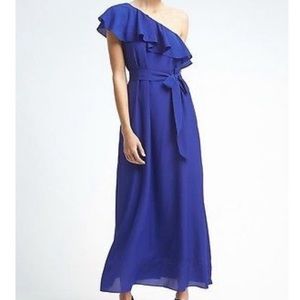 Banana Republic Blue one shoulder Maxi Dress